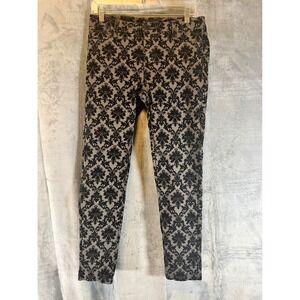 Celebrity Pink Eiffel Tower Pants Size 9/29 Black Flocked Damask‎ Skinny